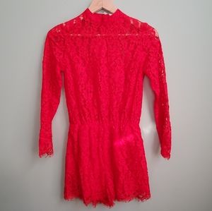 HOT Red Long Sleeve Romper